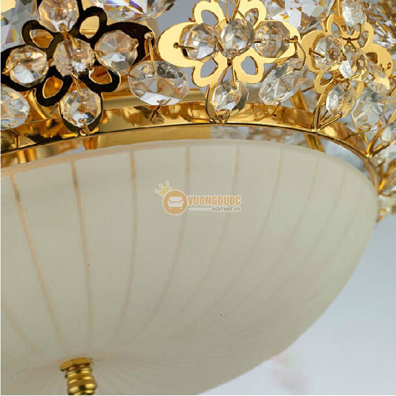 Đèn ốp trần pha lê gắn đá tinh xảo CM162-8